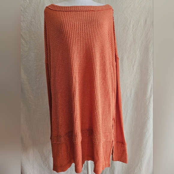 Free People North Shore Tunic Womens Top Sz M Oversize Waffle Knit Comfort - Picture 3 of 15